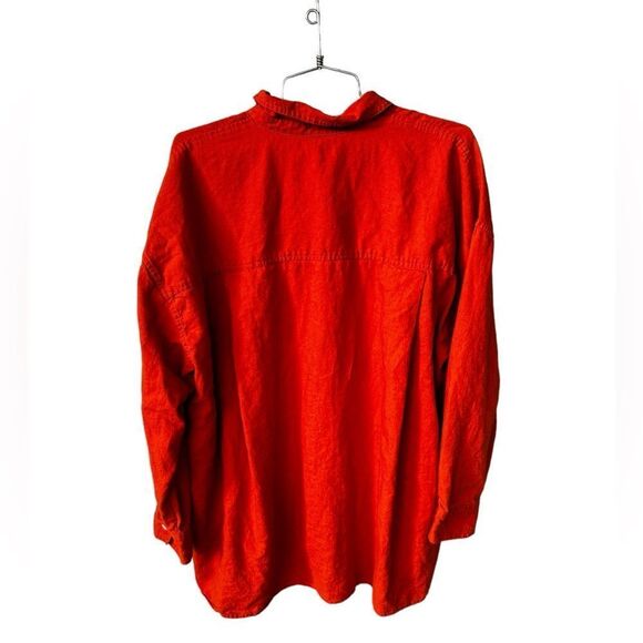 Madewell The Linen-Blend Oversized Shirt in burnt orange L - Picture 5 of 8